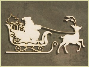 Tekturka Białe Święta "Mikołaj w podróży"