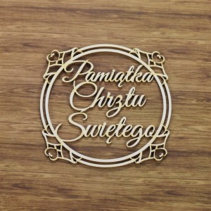Tekturka Pamiątka Chrztu w ramce okrągłej