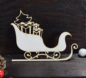 Tekturka Białe Święta "Sanie z prezentami"