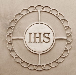 Tekturka Komunia Św. "IHS w kole ozdobnym"