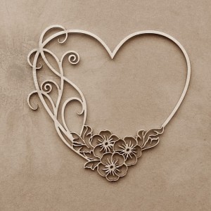 Tekturka Serce z kwiatami