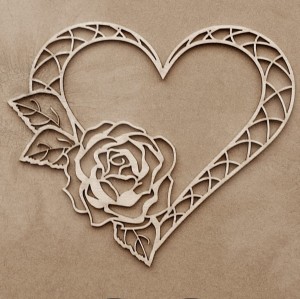 Tekturka Serce z różą