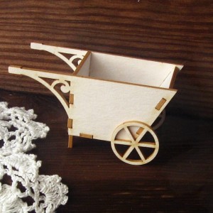 Tekturka Taczka z rączka ozdobną