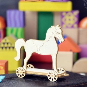 Tekturka 3D Konik na kółkach