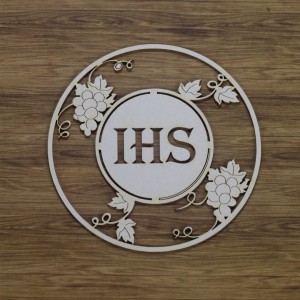Tekturka Komunia Św. "IHS duże z winogronami"