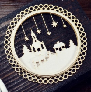 Tekturka Ramka warstwowa zimowe miasteczko