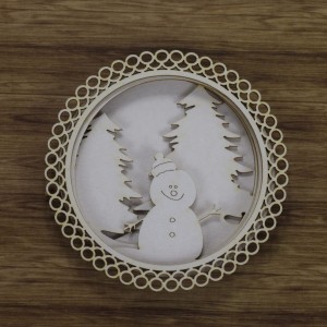 Tekturka Shaker box z bałwankiem