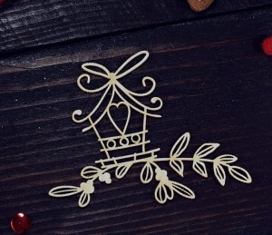 Tekturka Budka dla ptaszków z jemiołą