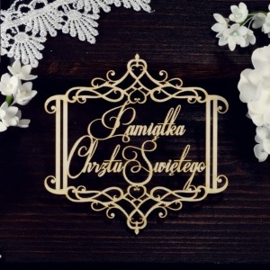 Tekturka Pamiątka Chrztu w ramce prostokątnej