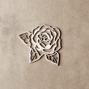 Tekturka Róża z listkami