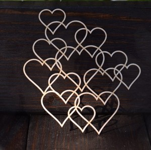 Tekturka Serca ażur- tło