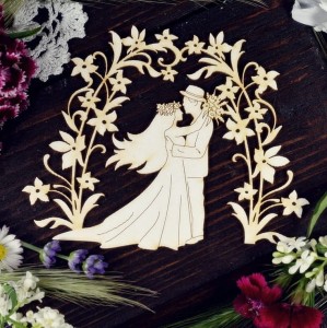 Tekturka Para Młoda w girlandzie kwiatowej