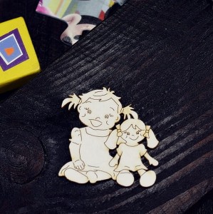 Tekturka Scrapinka z lalką