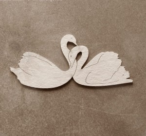 Tekturka Zakochane łabędzie 