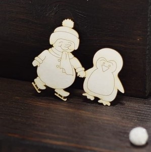 Tekturka Na łyżwach z Pingwinkiem 