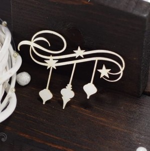 Tekturka Ornament Pierwsza Gwiazdka z bombkami