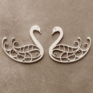 Tekturka Para łabędzi na fali