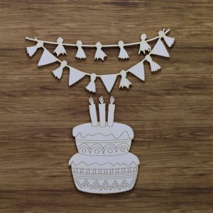 Tekturka Tort i chorągiewki