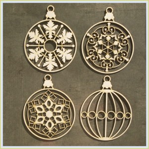 Tekturka Białe Święta "Zestaw bombek 1"