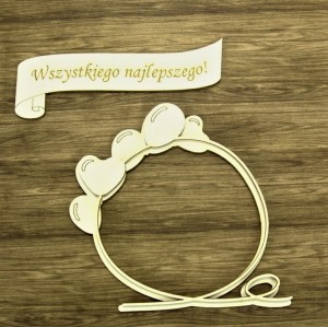 Tekturka 2D Ramka z sercem balonowym i szarfą