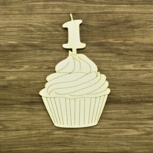 Tekturka Babeczka z cyfrą 1