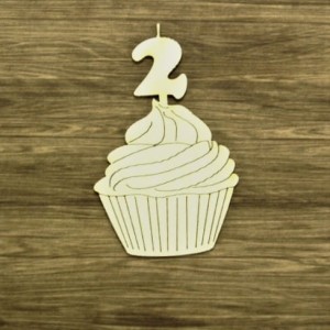 Tekturka Babeczka z cyfrą 2