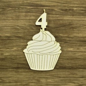 Tekturka Babeczka z cyfrą 4