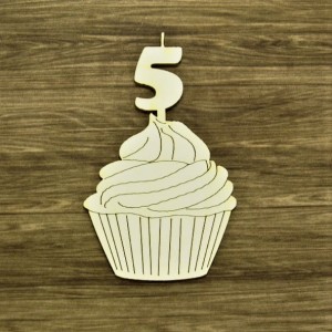 Tekturka Babeczka z cyfrą 5