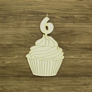 Tekturka Babeczka z cyfrą 6