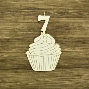 Tekturka Babeczka z cyfrą 7