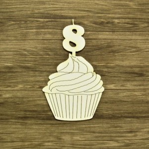 Tekturka Babeczka z cyfrą 8