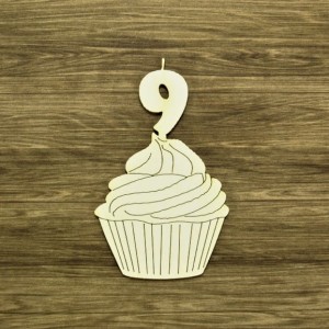 Tekturka Babeczka z cyfrą 9