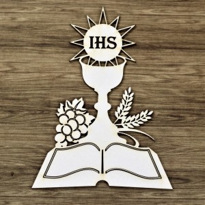 Tekturka Komunia Św."Kielich z Biblią otwartą"