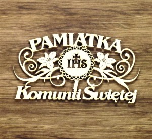 Tekturka Pamiątka I Komunii Świętej z liliami