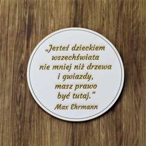 Tekturka "Jesteś dzieckiem wszechświata..."