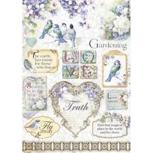 Papier ryżowy A4 Flower Alhpabet Lila