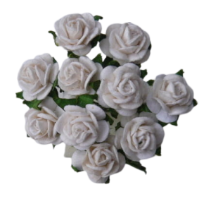 Kwiat Róże 15 mm Białe 10szt.