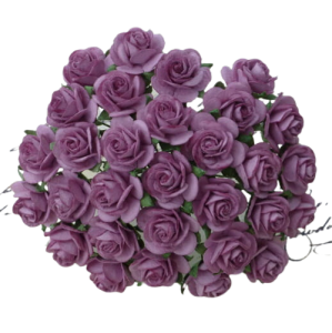 Kwiat Róża 10mm Dark Lilac 10szt. 