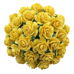 Kwiaty Róże 25mm  Żółte 10 szt.