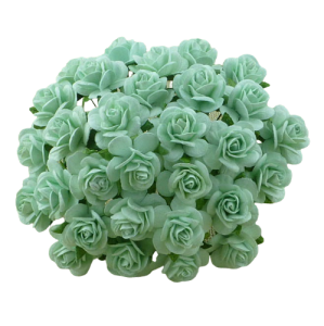 Kwiaty Róże 15mm  Aqua(seledynowo-niebieski) 10szt.   