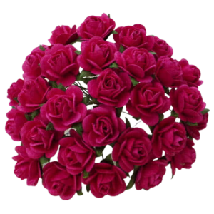 Kwiaty Róże 15mm  Fuksja 10szt. 