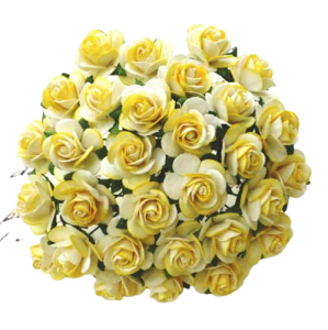 Kwiat Róża 10mm  2 tone Yellow szt.10   