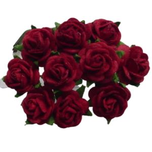 Kwiat Róża Ciemno czerwony  10mm 10szt.