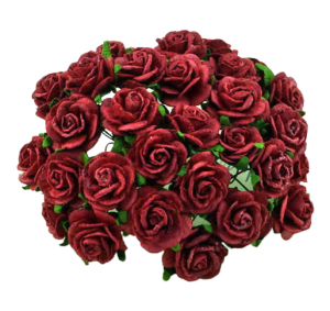 Kwiaty Róże 15mm  Deep Red 10szt. 