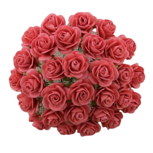 Kwiat Róża 15mm Koral  10 szt.