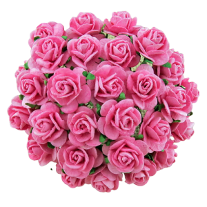 Kwiaty Róże 15mm  Różowy 10SZT