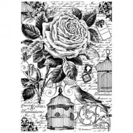 Papier ryżowy "Peonia/Klatka"